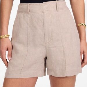 Madewell Pintucked Shorts in 100% Linen in color Oat
